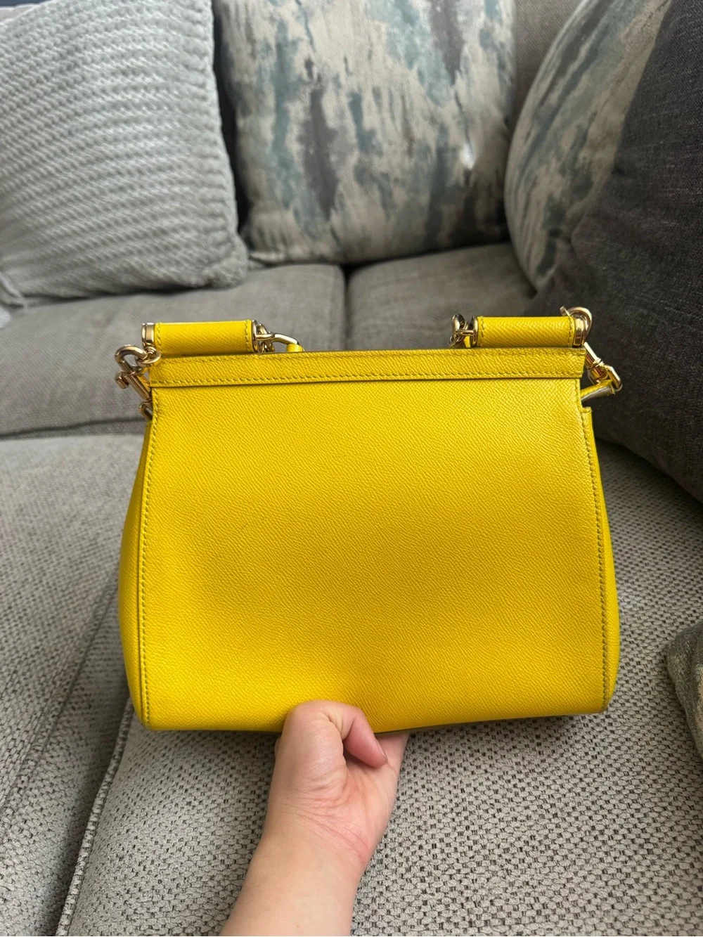 Dolce & Gabbana Yellow Leather Crossbody Shoulder Bag - Designer Style